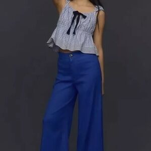 Vibrant Blue Wide-Leg Pants